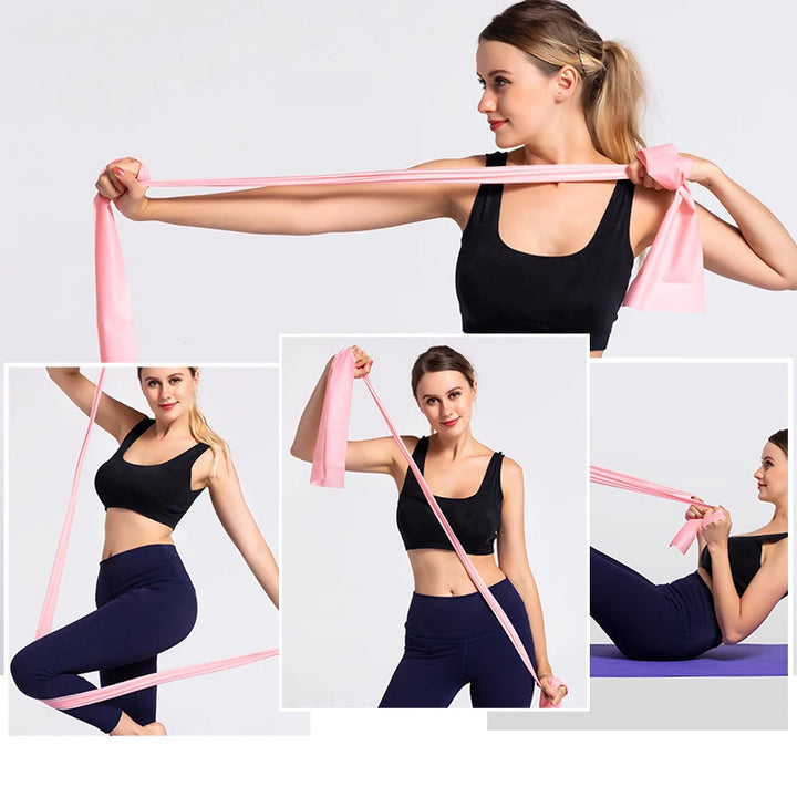 Yoga Pilates Resistance Band Long Training Stretch For Physical Therapy