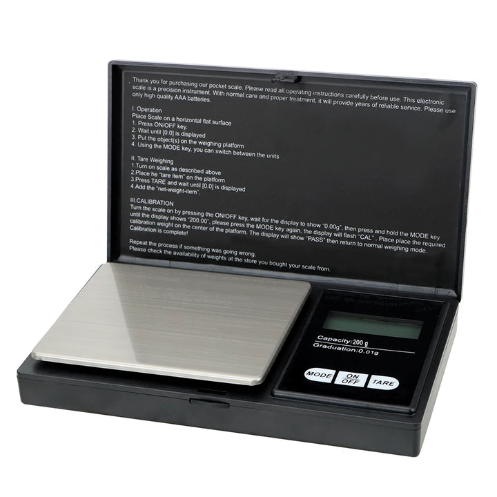 Mini Pocket Scale with 6 Units, Tare, Scales Digital Weight Grams for Jewelry, Medicine, Coffee, Herb, Cal Weight Included