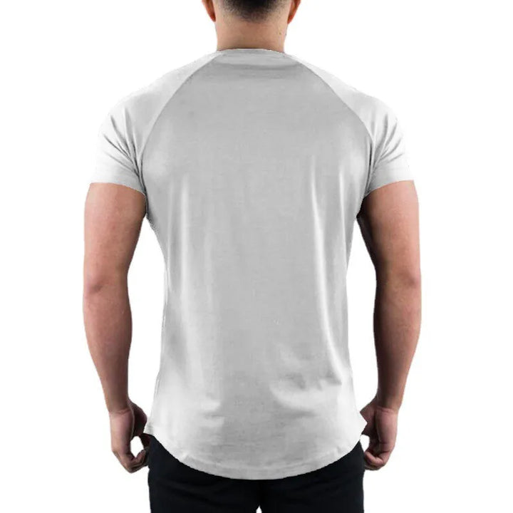 Plain Gym T-shirt Men Summer Fitness Clothing O-Neck Short Sleeve