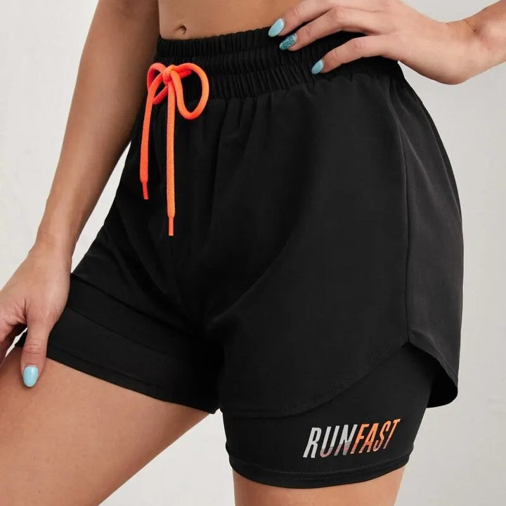 Super High Waisted Curved Hem 2-in-1 Side Pocket Quick Dry Yoga Shorts