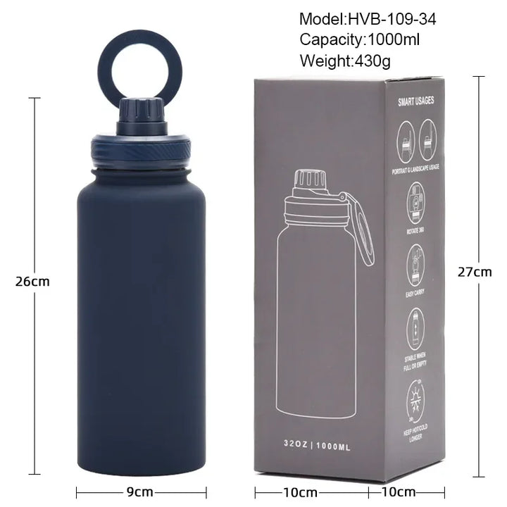 Ringo Insulated Water Bottle - Stainless Steel Water Bottle With Tripod Phone Mount