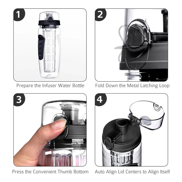 BPA Free Fruit Infuser Water Bottle Juice Shaker Sports