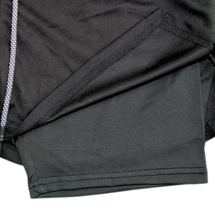 Mens 2in1 Running Shorts Quick Dry Athletic Shorts, Workout Shorts with Zip Pockets and Towel Loop